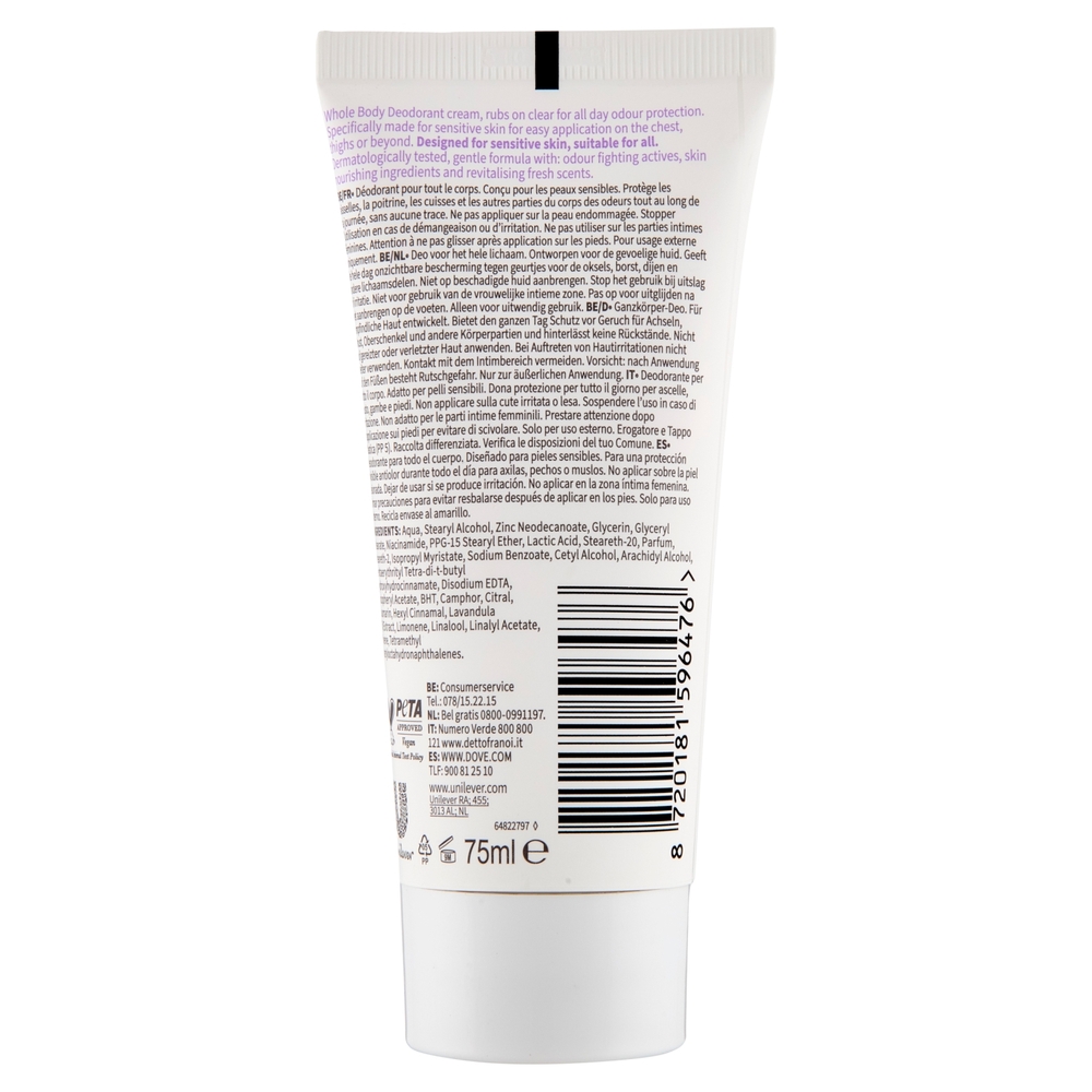 Dove Whole Body Deo Sensitive lavender & camomile scent 75 ml